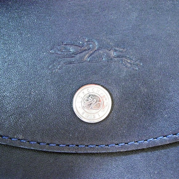 LONGCHAMP Le Pliage Cuir Navy Lambskin Leather Cross Body Bag - $565 - Picture 13 of 14